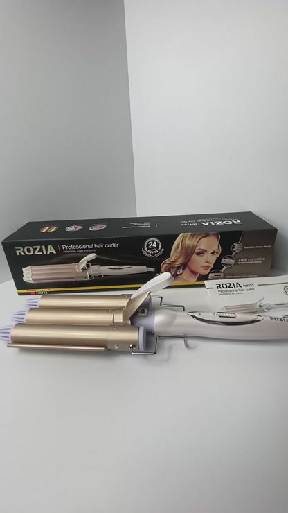 ✨ RIZADOR DE CABELLO ROZIA ✨ 3 Barriles de magia 🔥 ¡Ondas de impacto! 🌊💁🏻‍♀️
