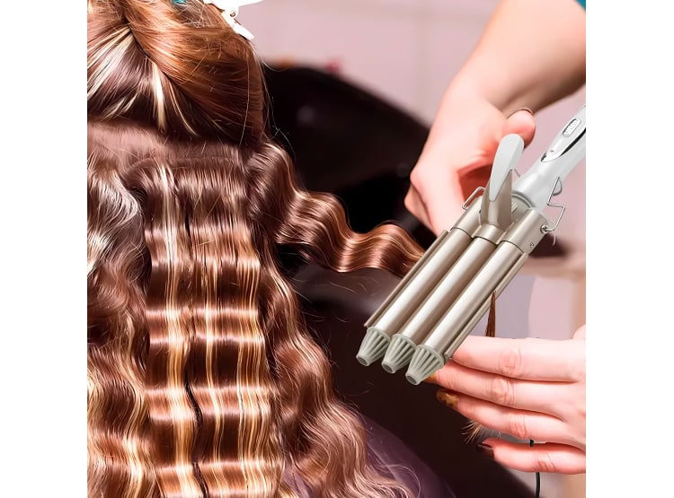 ✨ RIZADOR DE CABELLO ROZIA ✨ 3 Barriles de magia 🔥 ¡Ondas de impacto! 🌊💁🏻‍♀️