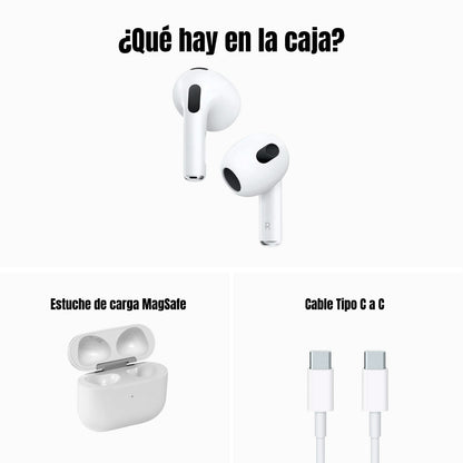 🎉 AIRPODS (3ERA GENERACIÓN) 🎉🔝CALIDAD A1 - TOP🔋 𝗖𝗔𝗥𝗚𝗔 𝗜𝗡𝗔𝗟𝗔𝗠𝗕𝗥𝗜𝗖𝗔